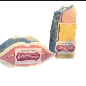 Lipstick Organizer and Makeup Palette Holder - Pink and Gold